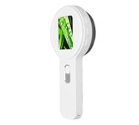 Jectse 200X Zoom Digital Microscope with LED Light, 16 LED Bulbs, 2 Inch Screen,Supports Up to 4TB Memory, Portable Magnifying Glass for Nature Observation, Jewelry Appraisal (White)