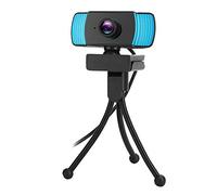 Jectse 2MP HD USB Webcam, 1080P Computer Camera with Built-in Microphone, Automatic White Balance, for Online Courses, Video Conferencing, Live Streaming (Black and Blue)