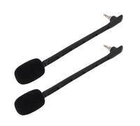 Jectse 2pcs Replacement Microphones for Gaming Headset Mic Fit for A40 TR, Gold Plated Sound Quality Clear Voice Bendable Noise Cancel Wind Foam Mic with OFC Wire (Black)