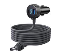 Jectse 3 in 1 Satellite Mini Car Adapter DC Power Cable & Cigarette Lighter Adapter, 12V-24V with Digital Display for Mini Satellite Trucks Cars Buses Boats Ships (10FT/)