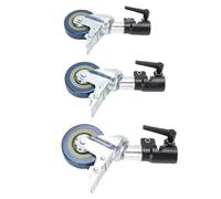 Jectse 3 Pack Professional Swivel Caster Wheel Set, 360° Rotation Photography Light Stand Wheels with Brake for Photo Studio Video Shootings, for 25mm Light Stands