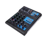 Jectse 4 Channel Mixer 4 Channel Sound Mixing Board Bluetooth Mixing Console with Dual Cordless Wireless Microphones USB Interface for Studio Karaoke Live Streaming