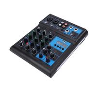 Jectse 4 Channel USB Mixer Sound Board Console Mixing Console DJ Mixer with XLR Inputs 6.35mm Jacks RGB Lights for Studio Podcast Live Streaming Karaoke PC Recording