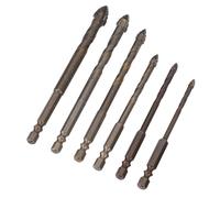 Jectse 4 Flute Serrated Ti Coated Twist Drill Bit Set Smooth Drilling Accuracy Hex Shank 6PCS