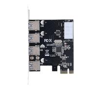Jectse 4 Ports USB 3.0 PCI Express Expansion Card, USB 3.0 PCI Express Expression Card Self Powered 5V with CD for Workstations