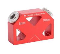 Jectse 45 Degree Drill Positioner, Aluminum Alloy Dowel Drill Guides Joiner with 9.5mm Drill Bit for Woodworking, Furniture Frames and Wooden Toys