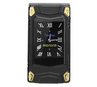 Jectse 4G Flip Phone Dual Screen Dual Standby Large Volume Alarm Clock Camera 4800mAh for Seniors Zinc Alloy (Black)