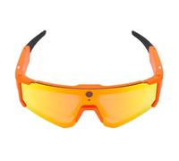 Jectse 4K AI Smart Cycling Glasses with 8MP Camera, Bluetooth Sports Goggles, EIS Stabilization, Hands Free Video Recording, IP54 Water Proof, for Skiing Biking Hiking (Orange Red)