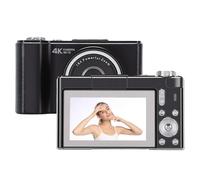 Jectse 4K Digital Camera, 64MP Auto Focus 180° Flip Screen 16X Digital Zoom Compact Travel Camera with Fill Light Beauty Mode, for Photography TikTok Content Creation (Black)