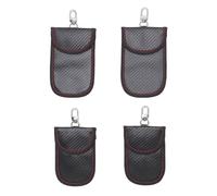 Jectse 4PCS Carbon Fiber Faraday Pouch for Car Keys, Car Key Signal Blocking Pouch, RFID Blocker Bag for Security, 2 X Large + 2 X Small