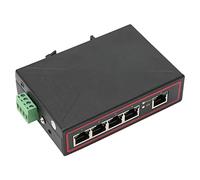 Jectse 5 Port Ethernet DIN Rail Switch, Industrial Grade Fast Ethernet Switch with Redundant Power Supply and DIN Rail Mounting, for Harsh Industrial Environments