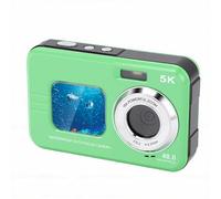 Jectse 5K Underwater Camera, 48MP Autofocus Water Proof Digital Camera with Dual Screen and 32GB Card for Snorkeling Diving (Green)