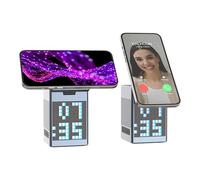 Jectse 6 in 1 Wireless Charger, Bluetooth Speaker with Pixels Animation Display and Alarm Clock for Phone 17 16e 16 15 14 13 12 Pro Max