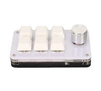 Jectse 6 Key Mini Keypad with RGB Light Blue Switch Wired Connection, Programmable Mechanical Keyboard with Knob, for Computer General Purpose (White)