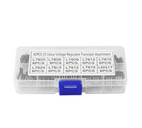 Jectse 60pcs Transistor Assortment Kit,10 Values L7805CV-LM317t Transistor Assortment Kit,Three Pin
