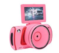 Jectse 64MP 4K Vlog Camera, 18X Zoom, Flip Screen Anti Shake Autofocus Travel Video Camera for Selfie Home, Vintage Style, for Family Gatherings, Record Memories (Pink)