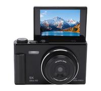 Jectse 75MP 5K Digital Camera 18X Zoom Autofocus Vlog Camera 2.8 Inch 180 Flip Screen Smart Dial with Large Capacity Battery for Travel Photography Selfies (Black)