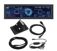 Jectse 8.8 Inch Computer Temp Monitor, HD IPS 1920x480 LCD Display PC CPU Data Secondary Display PC Temperature Display, External Expansion Display for RPi for Linux for Windows (Black)