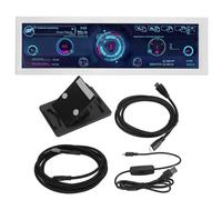 Jectse 8.8 Inch Computer Temp Monitor, HD IPS 1920x480 LCD Display PC CPU Data Secondary Display PC Temperature Display, External Expansion Display for RPi for Linux for Windows (White)