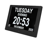 Jectse 8in Digital Calendar Clock, Large Display Date Time with Remote Control, Day Night Dimmable Digital Clock for Seniors Elderly, for Bedroom Classroom Office