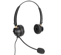 Jectse Binaural Headset with Aluminum Shell Lightweight Noise-Cancelling Microphone for Call Centers Conference Calls 3.5mm