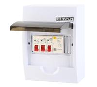 Jectse Box 2 Way 40A 30mA RCD + 2 MCB Power Supply for Garage, Residential