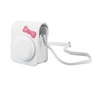 Jectse Camera Bag, Bow Tie Design Adjustable Strap Detachable Top Cover Camera Case Special Outing for Friend (White)