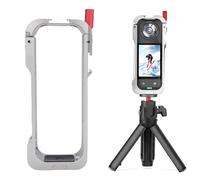 Jectse Camera Protective Cage for 360 X5, Aluminium Alloy Frame with Cold Shoe, 1/4 Screw Connector, Mounting for LED Lights, Mic, Battery Swap, Vertical or Horizontal Positon