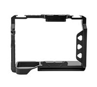 Jectse Camera Video Cage, Aluminum Alloy Film Movie Making Kit Metal Cage with Cold Shoe, 1/4 for Positioning Holes, 3/8in Screw Holes for A7M4 A7R3 Camera and Camcorder