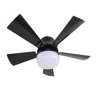 Jectse Ceiling Fan Light, Dimmable 3 Color Temp Ceiling Fan Lamp with Remote, 3 Wind Speed & 1H 2H 4H Timer, E26 Small Lamp for Bedroom Kitchen (Black)