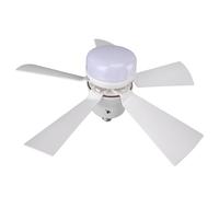 Jectse Ceiling Fan Light, Dimmable 3 Color Temp Ceiling Fan Lamp with Remote, 3 Wind Speed & 1H 2H 4H Timer, E26 Small Lamp for Bedroom Kitchen (White)