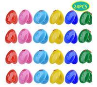 Jectse Children Educational Finger Castanets For Kindergarten Music Playing For Kids, 24Pcs Plastic Castanets Round Sound Card For Early Childhood Dance Class
