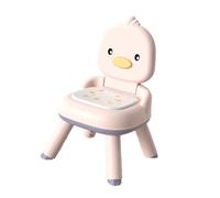 Jectse Children's Dining Chair Comfortable Anti-Slip Backrest Cartoon Baby Stool Chair and Dining Table, Plastic Material (Pink)
