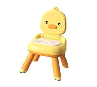 Jectse Children's Dining Chair Comfortable Anti-Slip Backrest Cartoon Baby Stool Chair and Dining Table, Plastic Material (Vibrant Orange)