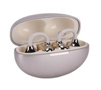 Jectse Clamp On Earbuds, Open Back Wireless Bluetooth 5.49 Headphones with ENC Noise Cancellation Mic, 80H Playtime IPX5 Water Proof Comfort Ear Buds for Sports Cycling (Gold)