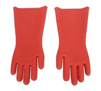 Jectse Class 00 Insulated Rubber Gloves, 12KV Electrical Insulating Protective Work Gloves Cut & Stab Resistant, Lineman Safety Gloves 1.8mm Thick for Man Woman, 1 Pair Red