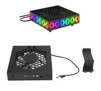 Jectse Console Cooling Fan for Series X, Intelligent Temperature Control Auto Mode with 3 Manual Speed Settings, RGB Lights and Headset Holder