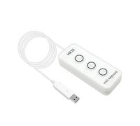 Jectse Customizable USB Keyboard, 3 Key Macro Keypad with Recording Function for Gaming Office Copy Paste Shortcuts, with Braille Dots for Visually Impaired Users (HK33UW White)
