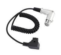 Jectse D Tap B Male to 4 Pin XLR Female Right Angle Power Coiled Cable, for Blackmagic URSA Mini Pro, for BURANO/F5/F55, for Varicam, Etc, Black, 1m / 3.3ft