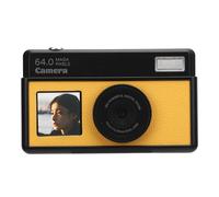 Jectse Digital Camera, 4K 64MP Point and Shoot Digital Camera with Filters and Fill Light, 18X Zoom Portable Rechargeable Small for Kids Teens Adult (Yellow Black)