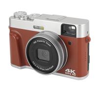 Jectse Digital Camera, Portable 16X Digital Zoom Digital Video Camera Autofocus 4K 48MP for Webcam (Brown)