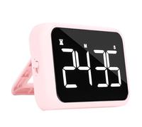 Jectse Digital Timer for Kids, Magnetic Countdown Kitchen Timers, 4 Inch LED Screen Adjustable Brightness and Volume, for Cooking, Egg, Teachers, Classroom, Study, Exercise (Pink)