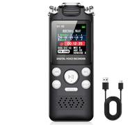 Jectse Digital Voice Recorder, High Sensitivity 360° Dual Microphones PCM Sound Quality with Type C USB 2.0 Fast Charging, for Meetings Lectures Interviews (16G)