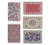 Jectse Dollhouse Woven Rug, Miniature Oriental Turkish Dollhouse Rug, Soft Floral Design, Easy to Clean Vintage Floor Mat, 16cm X 9.7cm, For Any Dollhouse Collection