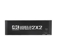 Jectse Dual Monitor KVM Selector, KVM Splitter, Two PC Share Dual Monitors and 4 USB, Support Remote Control, for Win 7, 8, 10, for OS X, for Linux, and for Unix systems.