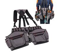 Jectse Electrician Tool Belt, Multi Pocket Adjustable Heavy Duty Tool Pouch, Oxford Fabric, for Handyman Contractor Mechanic Plumber Roofer Carpentry Dad Gift