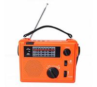 Jectse Emergency Weather Radio, 2000mAh Portable Hand Crank Solar AM FM SW NOAA Radio with Flashlight USB, for Power Outage Hurricanes Camping Survival