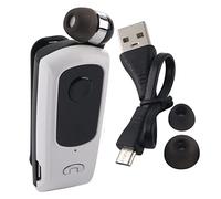 Jectse F920 Sports Bluetooth Headset Retractable Earpiece with Call Vibration for Active Lifestyles Black (White)