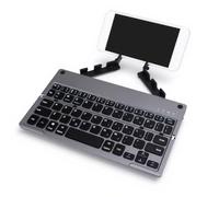 Jectse Foldable Bluetooth Keyboard, Small Quiet Portable Folding Wireless Keyboard with Stand Holder, 60 Keys, for IOS & Android,for for Phones,Tablet & Laptop (Grey Black)