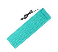 Jectse Foldable Silicone Keyboard, USB Wired 108 Keys Waterproof Portable Rollup Silent Typing Soft Two Color Full Sealing Touch Keyboard for PC Notebook Laptop (Green)